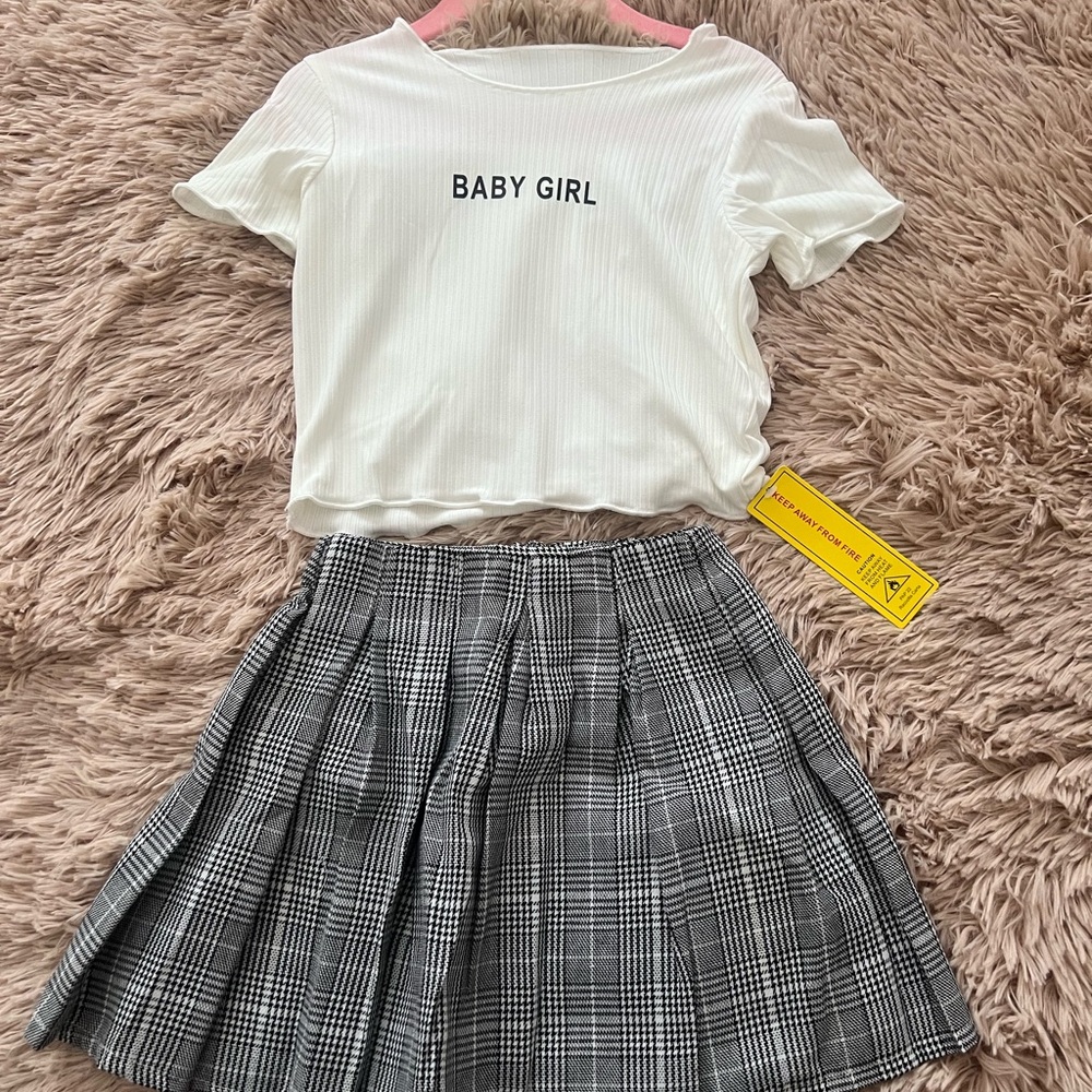 Plaid Gray Kids Skirt